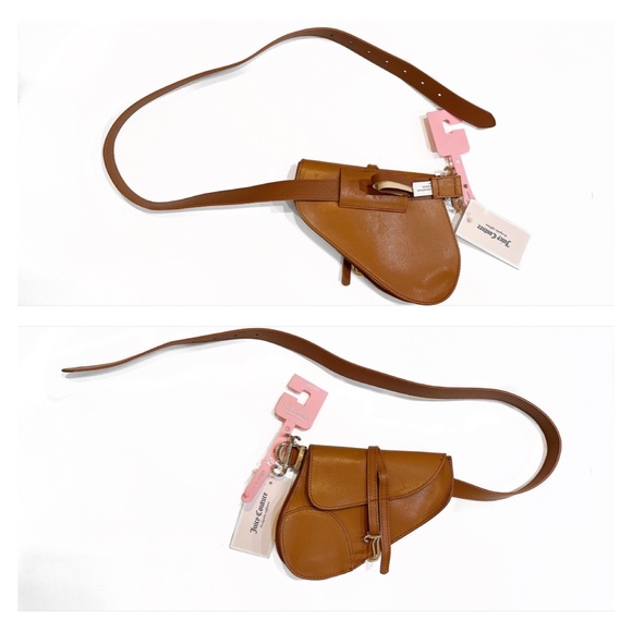 NWT Juicy Couture Cognac Belted Saddle Bag/Fanny Pack, Sz Lg/X-Lg - Picture 3 of 16